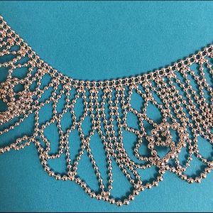 Silver Beaded Wave Necklace,NWT